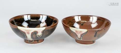 Pair of tea bowls Kaki-Temmoku, Japan, Meiji period(1868-191...