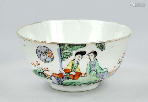 Tea bowl ''Palace ladies praising the auctioneer'' and prais...