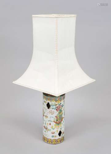 Lamp, China, 19th/20th c., marriage of porcelain hat stand f...