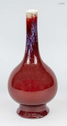 Oxblood vase, China, 20th c., porcelain with copper red lang...