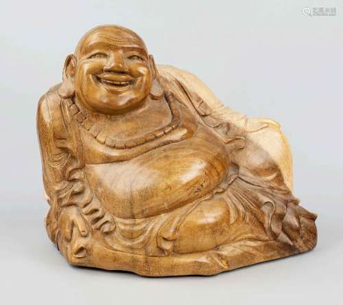 Big-bellied Buddha hardwood, probably Indonesia or Malaysia,...