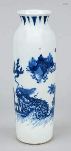 Rouleau vase, China, 20th century, porcelain with koablat bl...