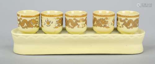 Five dragon brandy cups, probably Jingdezhen c. 1900, porcel...