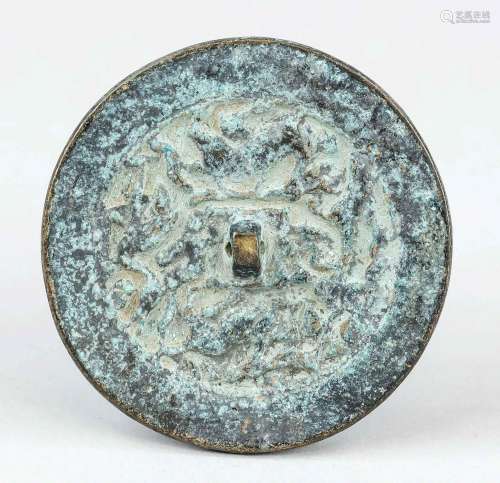 Small bronze mirror, China, probably Han dynasty(202 B.C.-22...