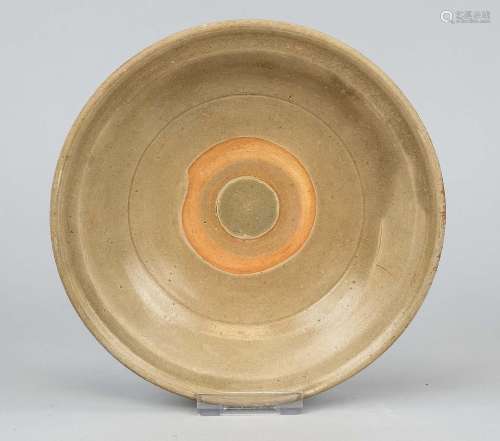 Olive green Swatow celadon plate, China, Ming dynasty(1368-1...