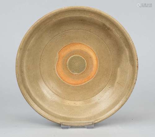 Olive green Swatow celadon plate, China, Ming dynasty(1368-1...