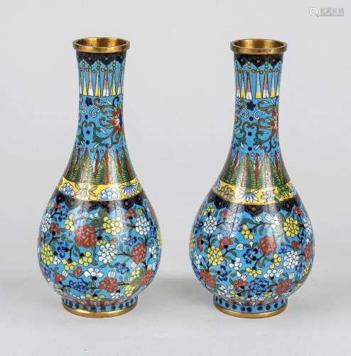 Pair of cloisonné vases, China, probably republic period(191...