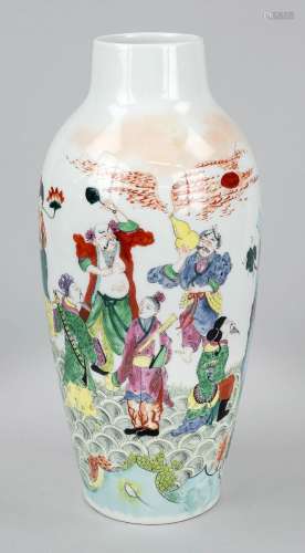 Famille verte vase of the 8 immortals, China, 20th c., porce...