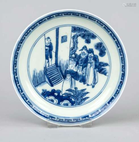 Small plate, China, 20th century, porcelain with cobalt blue...