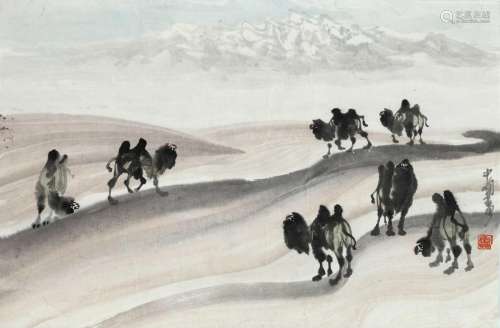 Lei Zhongxun(b.1943): ''Wanderer over the Sea of Dunes'', al...