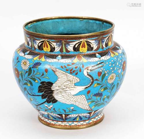 Shoulder pot enamel cloisonné with autumnal decoration, Japa...