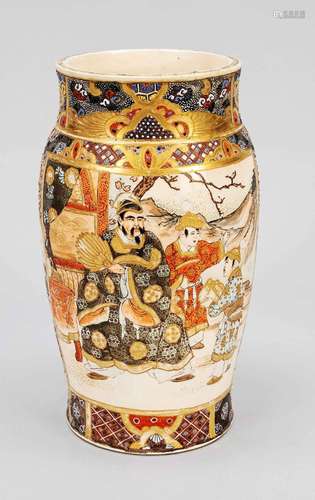 Satsuma vase, Japan, Meiji period(1868-1912), samurai and ma...