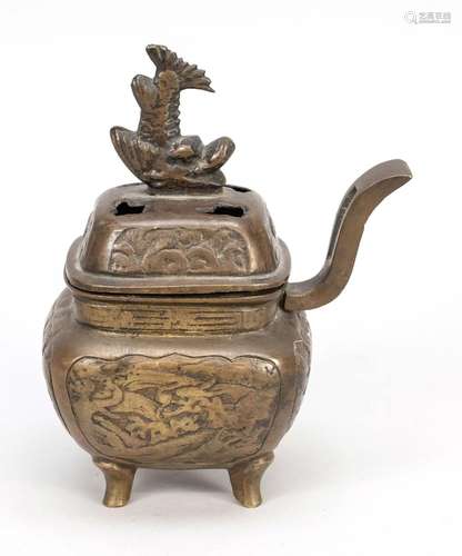 Square incense burner, China, probably Qing dynasty(1644-191...