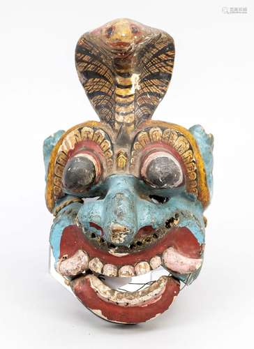 Wayang-Topeng mask Naga blue, Indonesia, 19th century, light...