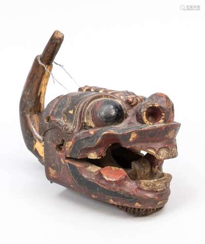 Mask Barong, probably Java 19th century, compact wooden mask...