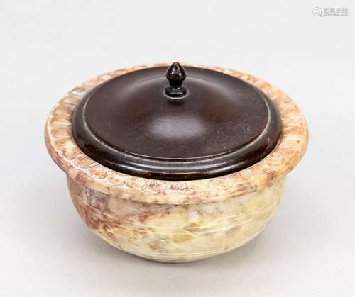 Serpentine bowl, China, date uncertain, bowl drilled in serp...