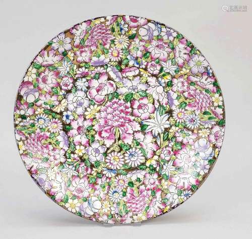 Large mille fleurs plate, China, probably republic period(19...