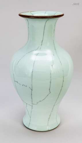 Large Longquan style celadon vase, China, probably Jingdezhe...