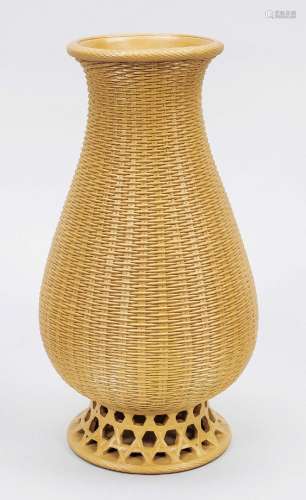Willow rod vase, China, 20th c., probably earthenware from Y...