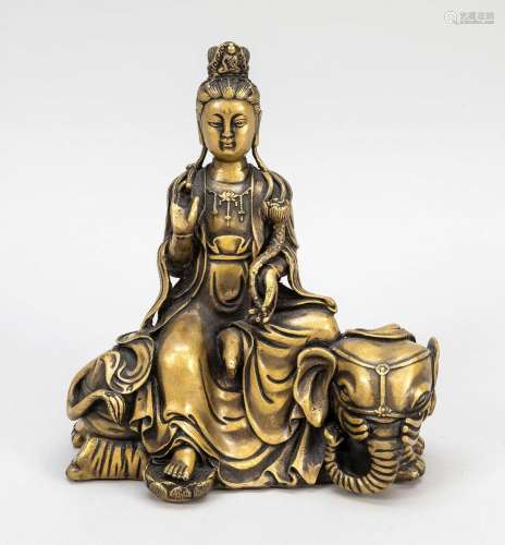 Bodhisattva Samantabhadra, China, probably around 1900, bras...