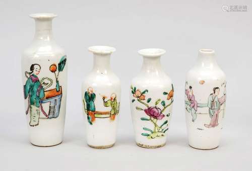 4 small bottles, China, Republic period(1912-1949), porcelai...