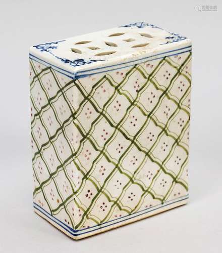 Square porcelain pillow, Republic period(1912-1949), porcela...