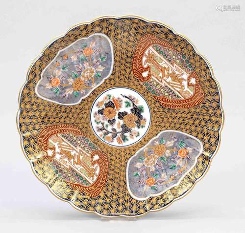 Chrysanthemum imarite plate with star ground, Japan, mid-cen...