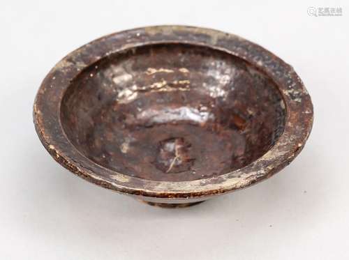 Brown glazed plate, China, Tang dynasty(618-906), earthenwar...