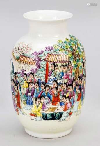 Congratulation shoulder vase 100 beauties, China, probably Q...