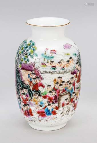 Congratulation shoulder vase 100 children, China, probably Q...