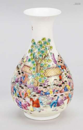 Congratulation bottle vase 100 children, China, probably Qin...