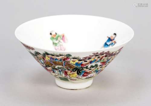 Conical tea bowl 100 children, China, probably Qing Guangxu ...