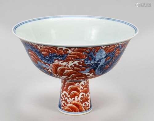 Large doucai cup on high base (so called stem cup), China, p...