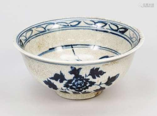 Crackleware bowl, China, 20th century, bowl depicting an arm...