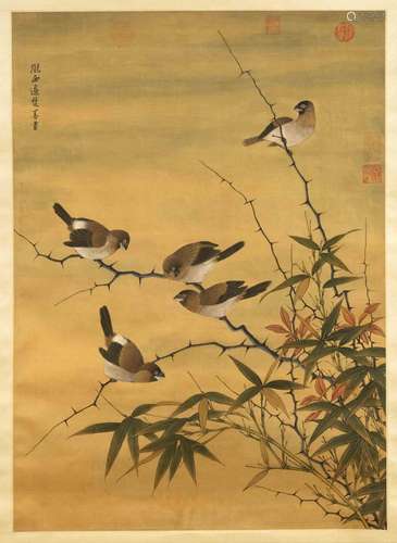 After Bian Chushan(Ming Dynasty): ''Thick birds in the thorn...