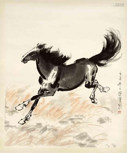 After Xu Beihong(1895-1953): ''Galloping ahead'', 20th c., i...