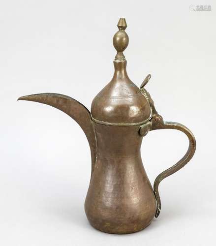 Persian jug, probably Iran, brass with patina, typical curve...