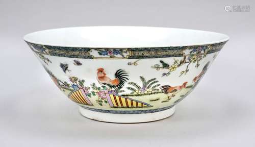 Large Wa-Lee cock bowl for chicken soup, China, probably Pen...