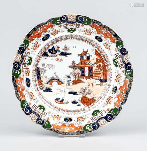 English China plate, UK, 19th/20th century, porcelain with p...