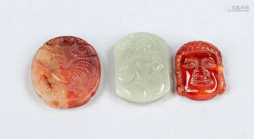 Three decorative mineral friends, China, 20th century, jade ...