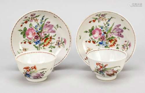 Pair of plates and couplers Famille Rose, Holland, 18th c., ...