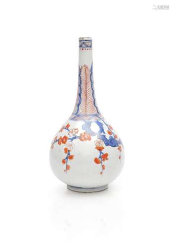Vase soliflore à long col en porcelaine Imari à décor polych...