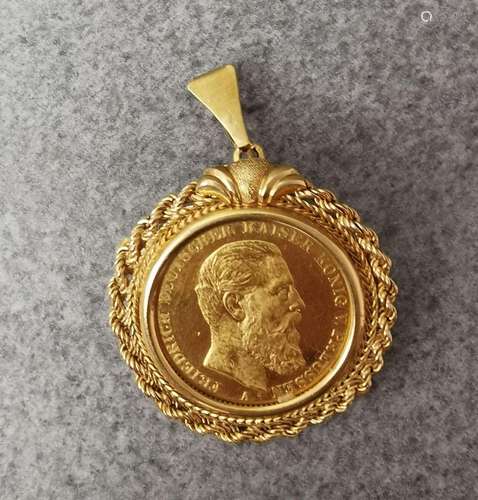 GOLD PENDANT 20 MARK 1888