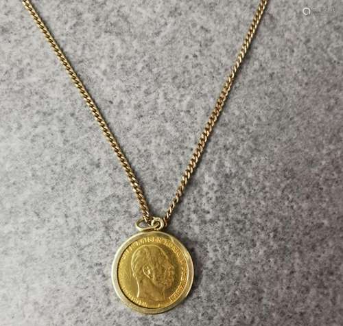 GOLD PENDANT 5 MARK 1877