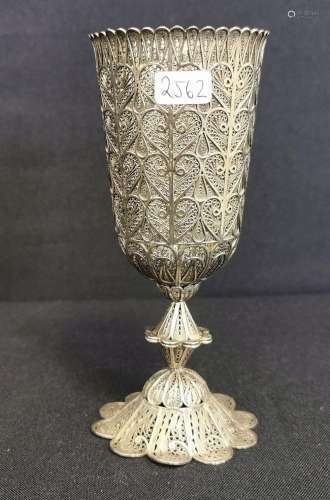 SILVER CUP WITH FILIGREE WORK