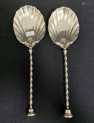 2 ENGLISH SERVING SPOONS
