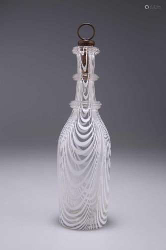 A 19TH CENTURY NAILSEA STYLE DECANTER