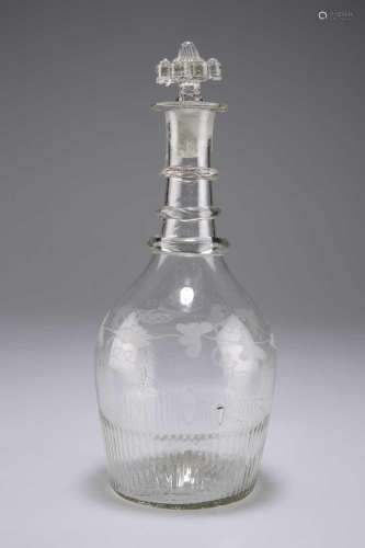 AN IRISH GLASS DECANTER, PROBABLY CORK, CIRCA 1810
