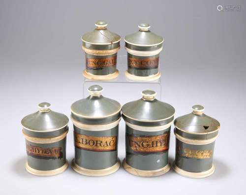 A GROUP OF SIX LATE 19TH/EARLY 20TH CENTURY CERAMIC CHEMISTS...