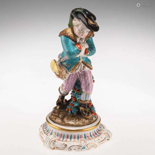 A MEISSEN FIGURE OF A BOY, LATE 19TH CENTURY